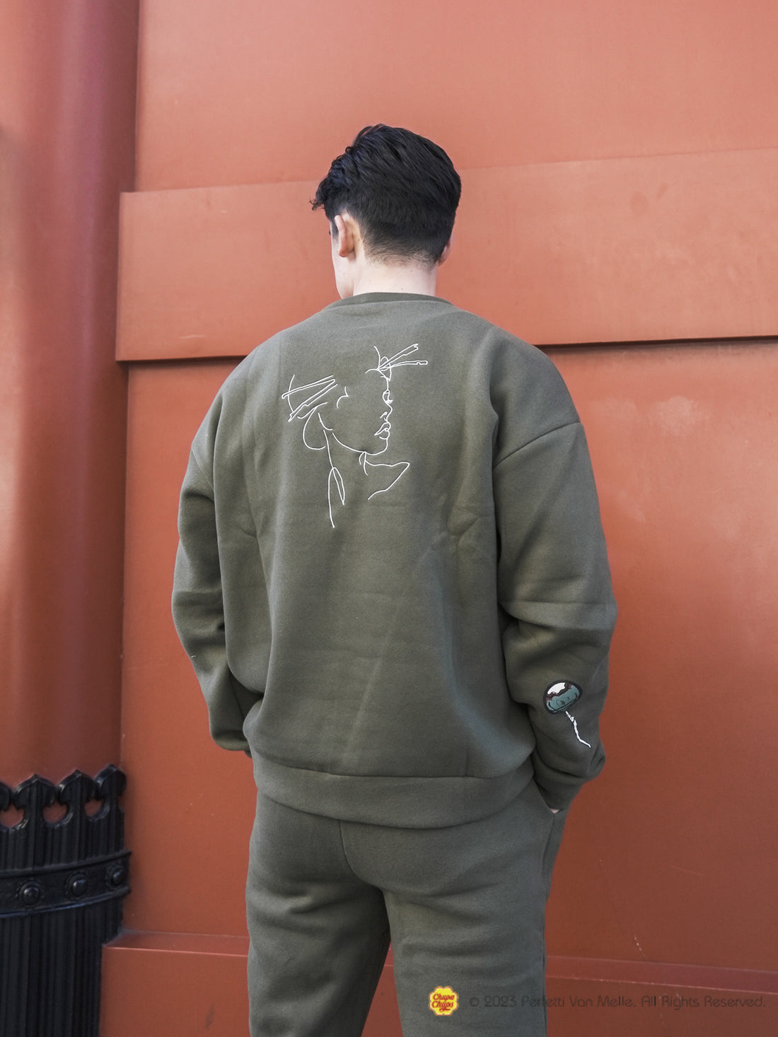 Chupa Chups × AMATERAS fleece pants / khaki