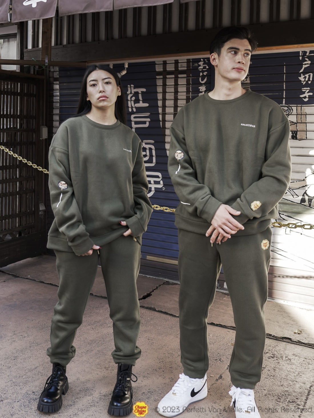 Chupa Chups × AMATERAS fleece pants / khaki