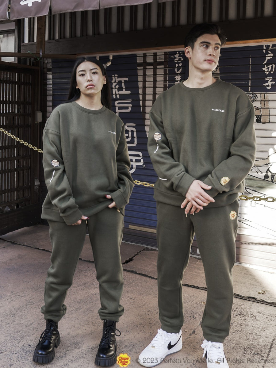 Chupa Chups × AMATERAS fleece pants / khaki