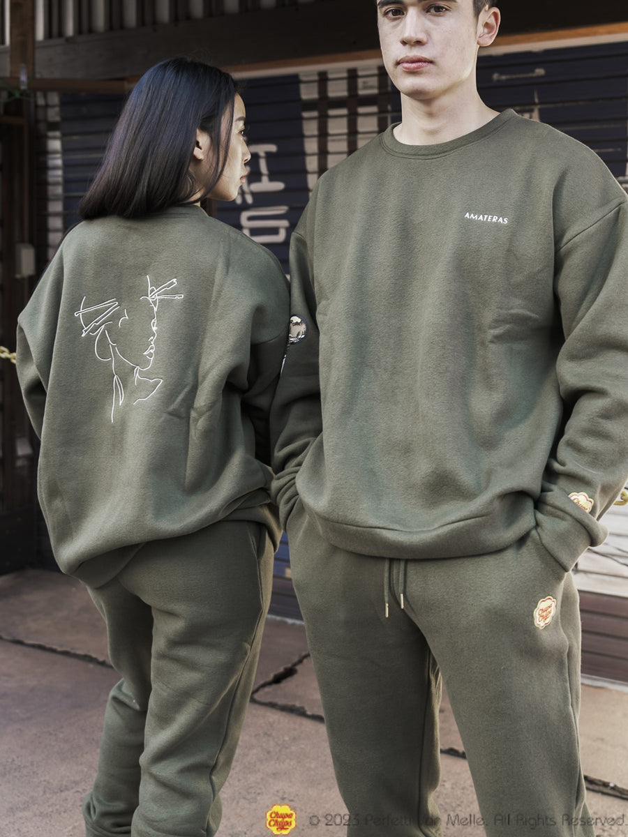 Chupa Chups × AMATERAS fleece pants / khaki