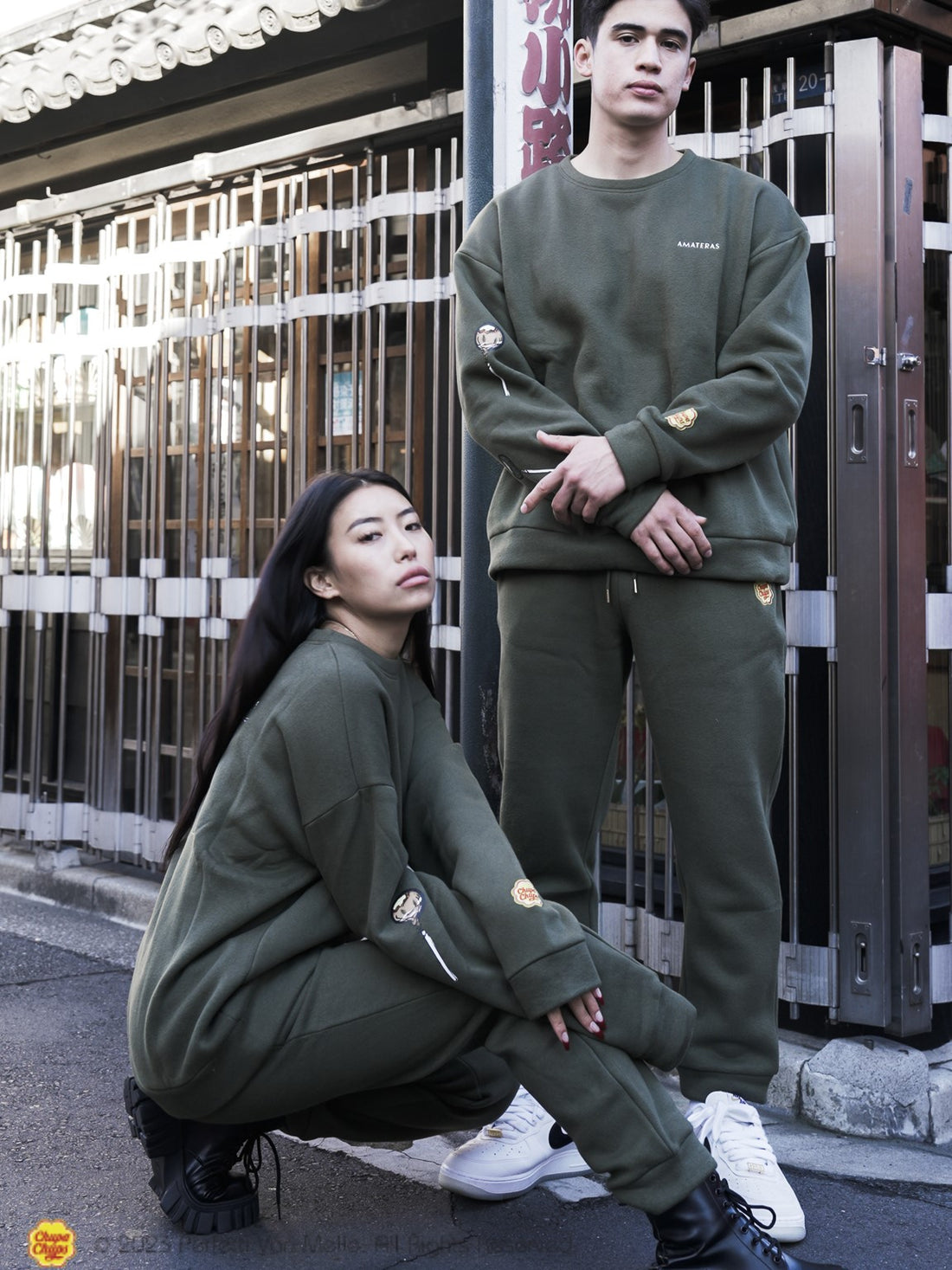 Chupa Chups × AMATERAS fleece pants / khaki