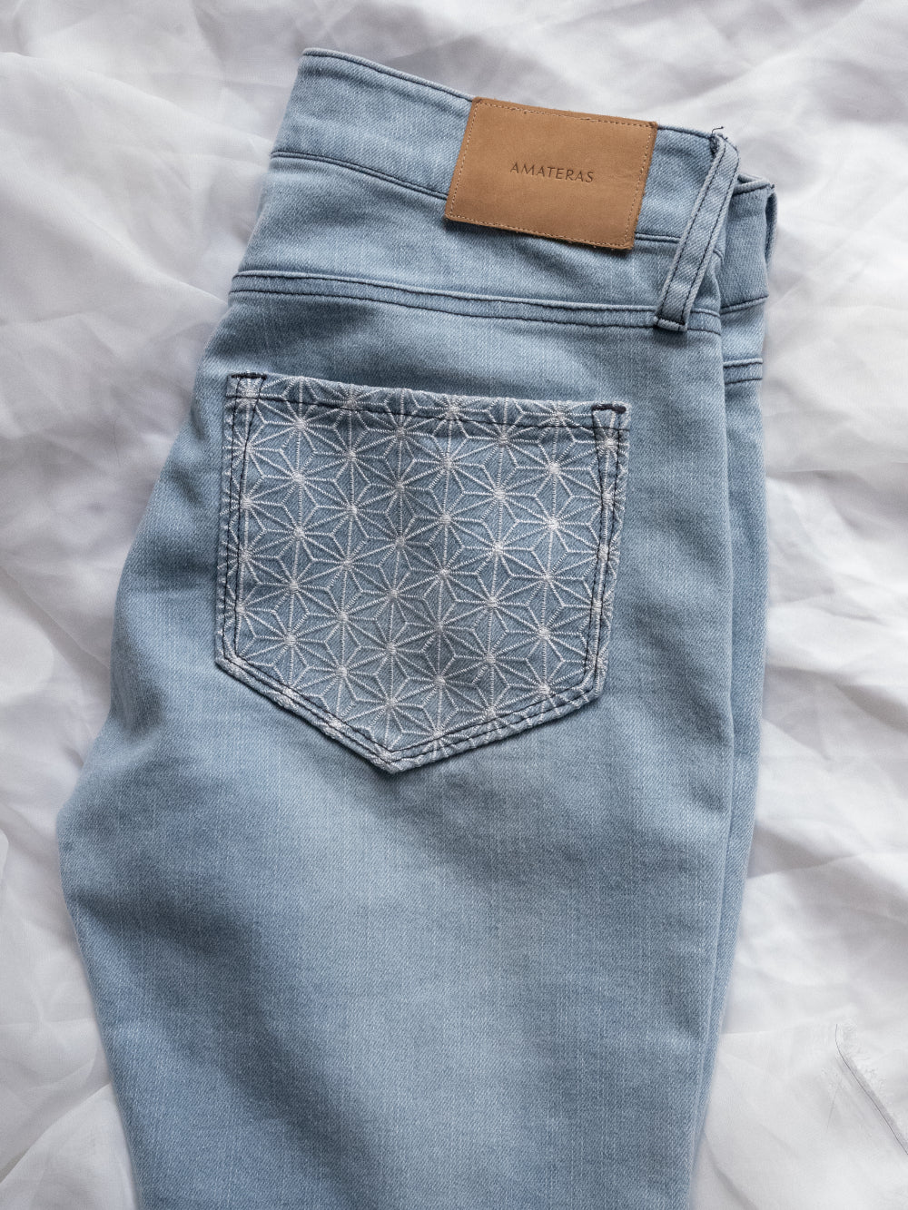 flare stretch asanoha denim / blue