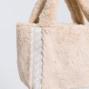casual fuzzy tote / oatmeal