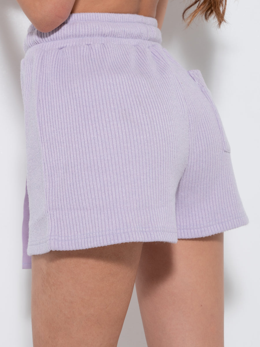 knit shorts / lavender