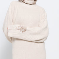 elegant knitted dress / oatmeal