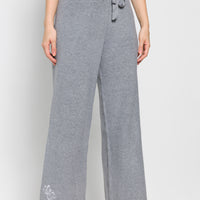 elegant knitted wide pants / ash