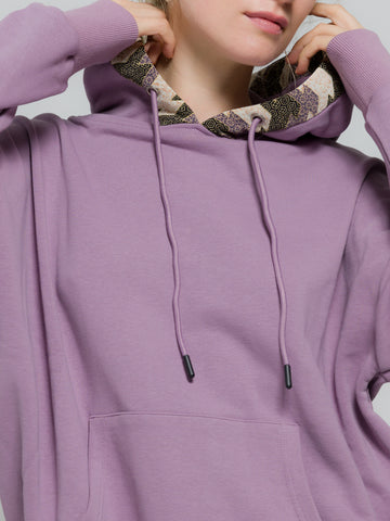wagara hood design pullover / mauve