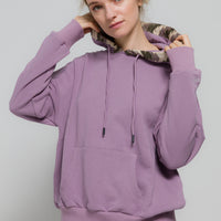wagara hood design pullover / mauve