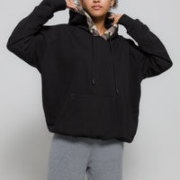 wagara hood design pullover / Black
